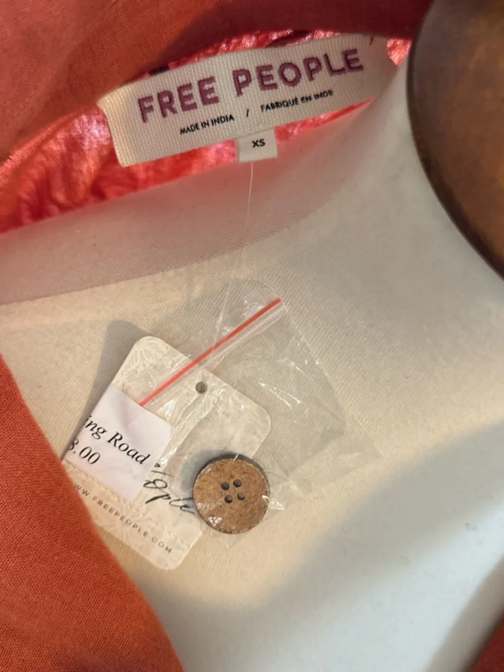 Free People Rust-Orange Ruffled Button Jacket - Picture 5 of 7